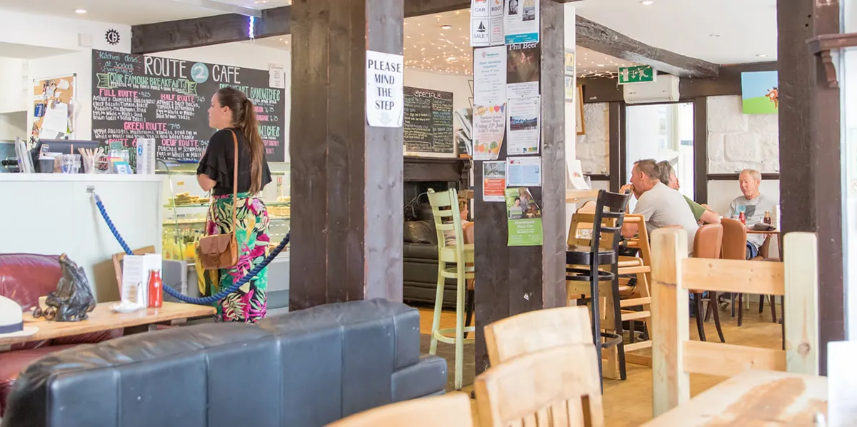 Inside Route 2 cafe